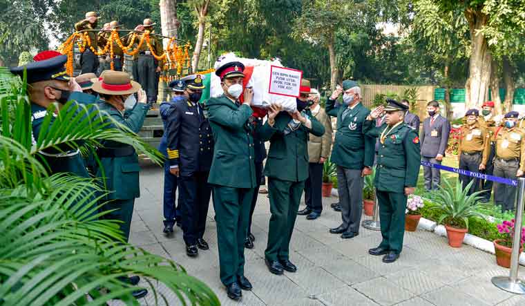 Gen Bipin Rawat’s Cremation: Last rites of Brigadier Lakhwinder Singh Lidder, defence assistant to General Rawat, were held today New Delhi: Chief of Defense Staff General Bipin Rawat and his significant other, who were killed in a chopper crash, will be incinerated with full military distinctions today. Hundreds arranged roads as the truck conveying the final resting places advanced toward Delhi’s Brar crematorium. Here are 10 points on this big story Key faces in the government and politicians cutting across party lines paid tributes to General Rawat and his wife Madhulika Rawat at their 3, Kamraj Marg residence today. Union Home Minister Amit Shah, Congress leader Rahul Gandhi, Delhi Chief Minister Arvind Kejriwal and his Uttarakhand counterpart Pushkar Singh Dhami were among those who reached the Rawats’ home to pay respects. The Army has said the public can pay their tributes between 10 am and 1.30 am today, following which the bodies will be taken to the Brar crematorium. Elaborate arrangements have been made for the funeral procession of General Rawat, the country’s first Chief of Defence Staff and a former Army Chief. A total of 800 service personnel will be in attendance for the military funeral of the CDS. The Chief of Defence Staff will be accorded a 17 gun salute as per laid down protocols. Senior military commanders from Sri Lanka, Bhutan, Nepal and Bangladesh have arrived in New Delhi to attend General Rawat’s funeral. General Rawat, his wife Madhulika Rawat and 11 others were killed in a helicopter crash in Tamil Nadu Wednesday. The bodies of General Rawat, his wife and the defence personnel killed in the crash were flown in from Sulur in Tamil Nadu last night. On their arrival at Palam air base in Delhi, Prime Minister Narendra Modi, Defence Minister Rajnath Singh, National Security Advisor Ajit Doval and top officials of the defence services paid them tributes.